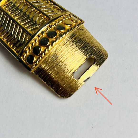 DOTTY SMITH Gold‎ Tone Belt Buckle Geometric Signed - Picture 11 of 11